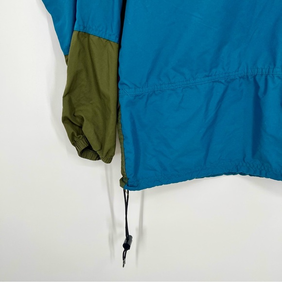 Vintage 80s L.L. Bean Anorak 1/2 Zip Retro Aztec Windbreaker Teal Rain Jacket L - Picture 5 of 8